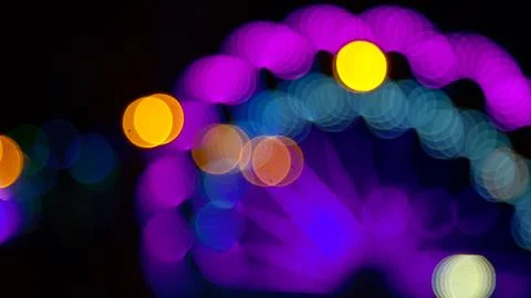 Background blurred abstraction of colored lanterns and decorations. bokeh t.. Stock Photos