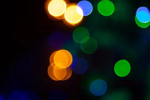 Background blurred abstraction of colored lanterns and decorations. bokeh t.. Stock Photos