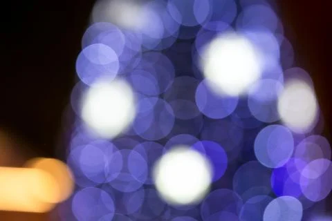 Background blurred abstraction of colored lanterns and decorations. bokeh t.. Stock Photos