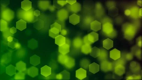 Background of blurry green hexagonal bokeh Stock Illustration