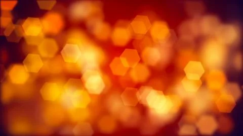 Background of blurry orange hexagonal bokeh Stock Illustration