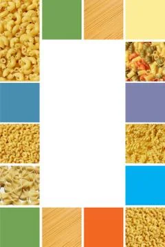 Background board from raw pasta Stock Photos