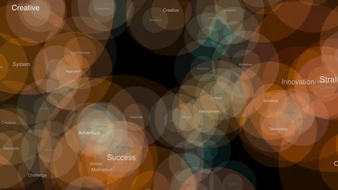 Background bokeh with  creative keywords Stock Footage 76941841