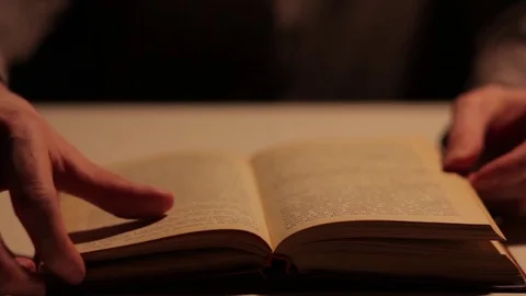 Background: Book pages flipping, close up. Turns the pages of the book. Video stock 72721388