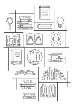 Background with books. Image for education and school. Stock Illustration
