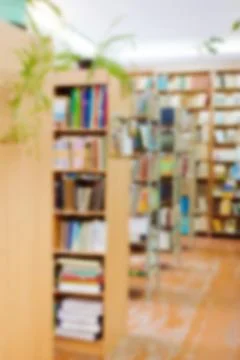 Background: books in the library Stock Photos