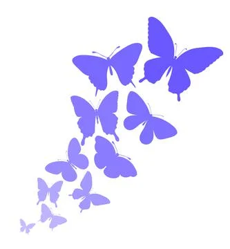 Background with a border of butterflies flying. Stock Illustration