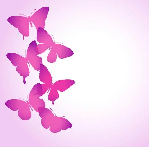 Background with a border of butterflies flying. Stock Illustration
