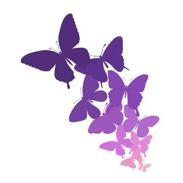 Background with a border of butterflies flying Stock Illustration