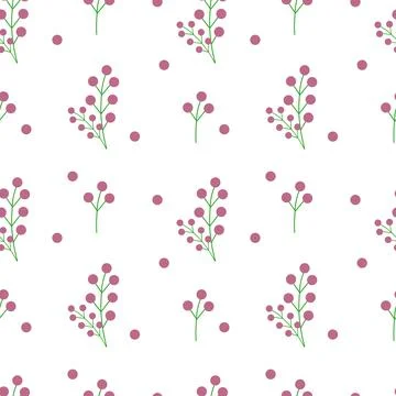 Background with a branch of red berries on a white background. Wallpaper. Stock Illustration
