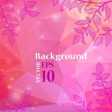 Background with branches and leaves Stock Illustration