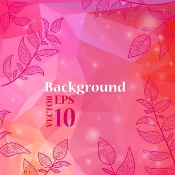 Background with branches and leaves Stock Illustration