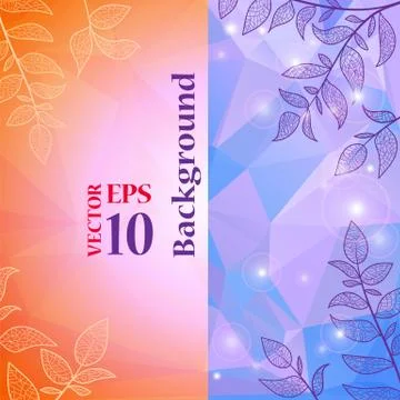 Background with branches and leaves Stock Illustration