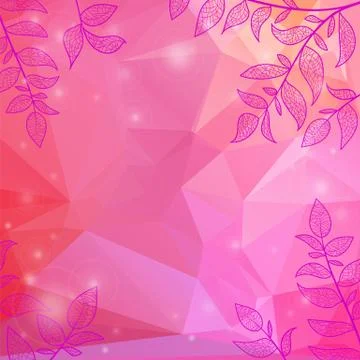Background with branches and leaves Stock Illustration