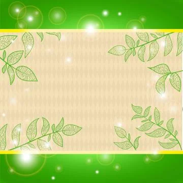 Background with branches and leaves Stock Illustration
