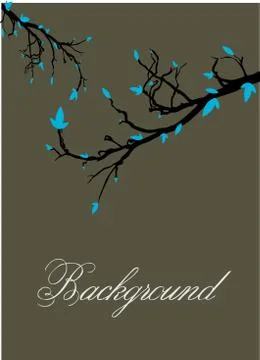 Background of branches with foliage Illustrazione stock