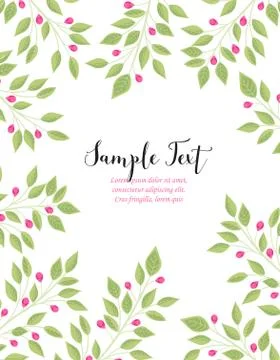 Background with branches of leaves Stock Illustration