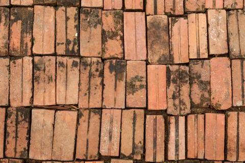 Background of brick floor texture. Stock Photos