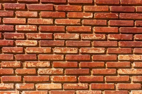 Background of brick rek wall texture Stock Photos