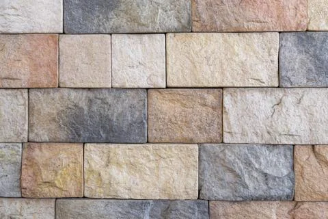 Background of brick stone wall texture. Close up image. Outdoor Stock Photos