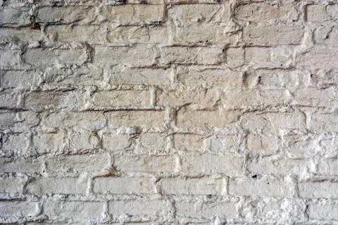 Background of a brick wall painted with white paint Stock Photos