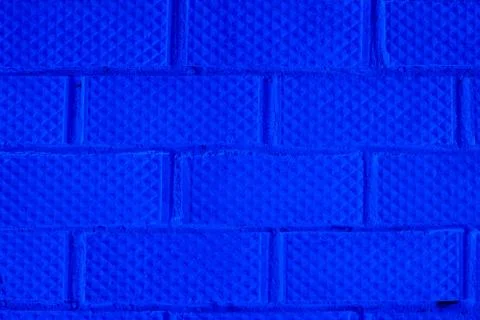 Background of brick wall pattern texture. Blue toned. Stock Photos