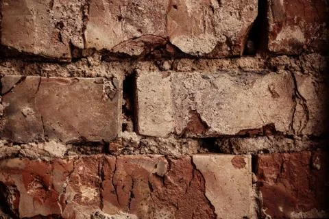 Background of brick wall. Retro style image. Vintage color. Stock Photos