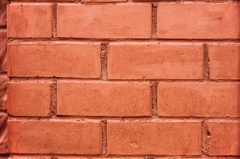 Background brick wall texture closeup. Large red brick Stock Photos