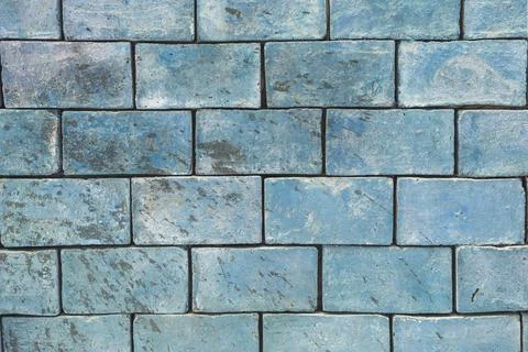 Background brick wall texture of light blue blue large blocks Stock Photos