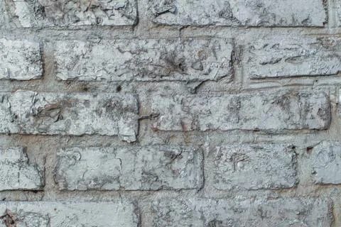 Background of brick wall texture painted silver paint Stock Photos