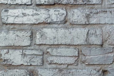 Background of brick wall texture painted silver paint Stock Photos