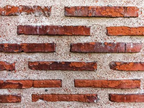 Background of brick wall texture of red brick Stock Photos