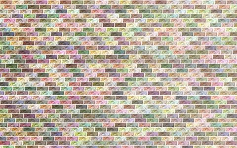 Background of the brick walls of colorful bricks Stock Illustration