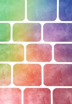 Background bricks wall surface bright rainbow Illustrazione stock