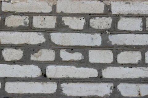 Background brickwork of old white silicate brick Stock Photos