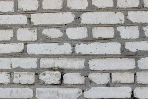 Background brickwork of old white silicate brick Stock Photos