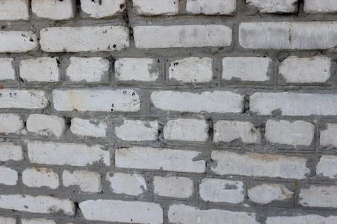 Background brickwork of old white silicate brick Stock Photos