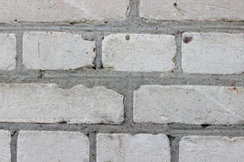 Background brickwork of old white silicate brick Stock Photos