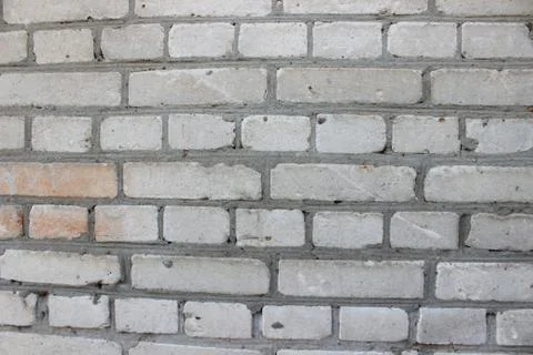 Background brickwork of old white silicate brick Stock Photos