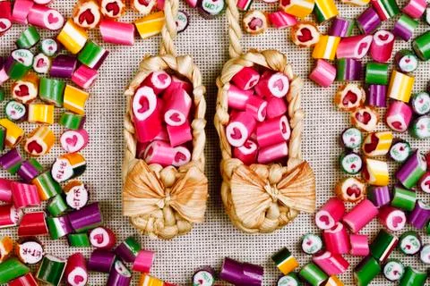 Background bright candy caramel Foto stock