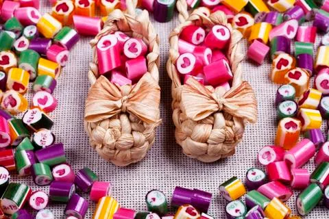 Background bright candy caramel Stock Photos