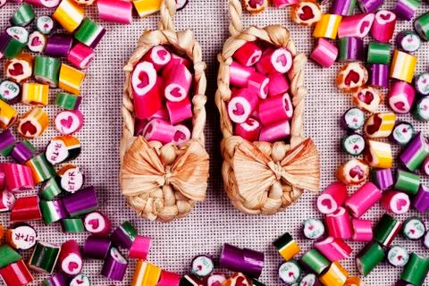 Background bright candy caramel Stock Photos