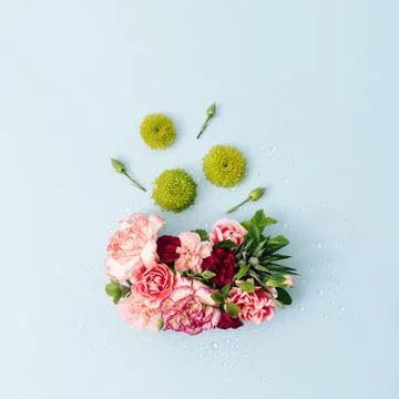 Background from bright spring flowers in full bloom. Stock Photos