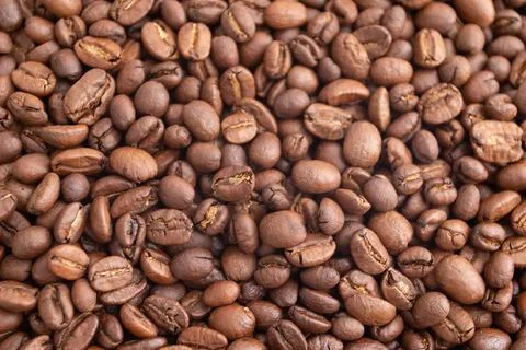 Background of brown coffee beans Stock Photos