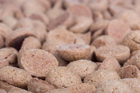 Background of brown ginger nuts, typical Dutch sweets at Sinterklaas event Stock Photos