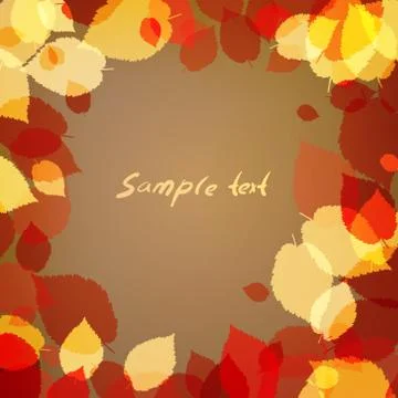 Background with brown leaves Ilustração Stock