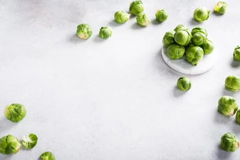 Background with Brussels sprouts Stock Photos