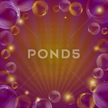 Background, bubbles and beams Stock Illustration