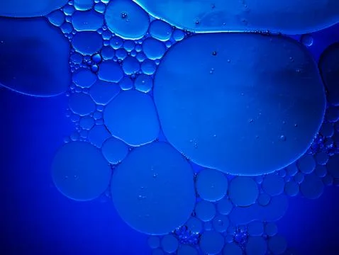Background of bubbles and circles blue tones Stock Photos