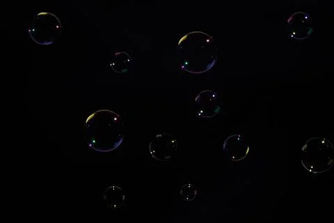Background bubbles, black background Foto stock